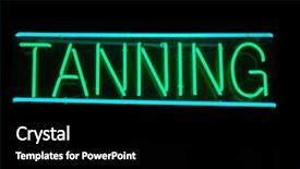  Presentation with blue neon - Beautiful PPT theme featuring tan salon - illuminated green and blue tanning backdrop and a  colored foreground