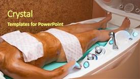  Presentation with medical procedure simulation - Amazing presentation having tan salon - spa healthy procedure solarium chocolate backdrop and a tawny brown colored foreground