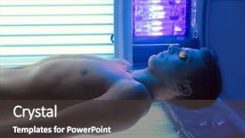  Presentation with young man on the phone - Audience pleasing PPT layouts consisting of alterative energy - concept handwritten with chalk backdrop and a dark gray colored foreground