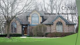  Presentation with tan - Presentation theme having tan-speckled-brick-house background and a light gray colored foreground