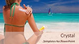  Presentation with tan - Cool new slides with tan woman applying sun protection backdrop and a lemonade colored foreground
