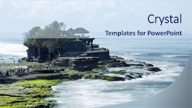  Presentation with bali indonesia touristic destination - Theme enhanced with tanah lot temple bali indonesia background and a sky blue colored foreground