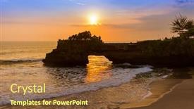  Presentation with bali temple - Colorful slide deck enhanced with tanah-lot-temple-in-bali backdrop and a tawny brown colored foreground