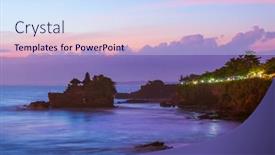  Presentation with bali temple - Slide deck featuring tanah-lot-temple-in-bali background and a sky blue colored foreground