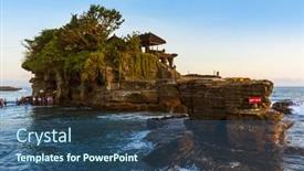  Presentation with bali temple - PPT theme enhanced with tanah-lot-temple-in-bali background and a ocean colored foreground