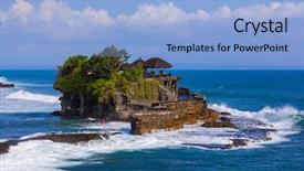  Presentation with bali temple - Beautiful PPT theme featuring lots - tanah lot temple in bali backdrop and a light blue colored foreground
