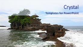 Presentation with bali island typical indonesia - Beautiful slide deck featuring tanah lot temple in bali backdrop and a sky blue colored foreground