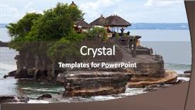  Presentation with bali temple - Presentation design with tanah lot temple on sea background and a dark gray colored foreground