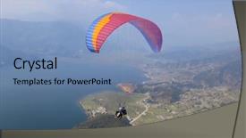  Presentation with paragliding - Beautiful slides featuring tandem paragliding in pokhara nepal backdrop and a seafoam green colored foreground