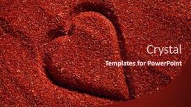  Presentation with shape heart - Beautiful PPT theme featuring tandoori-masala-mix-background backdrop and a tawny brown colored foreground