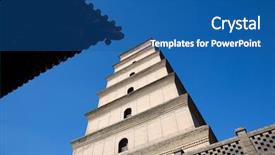  Presentation with china - Colorful PPT theme enhanced with tang dynasty - big wild goose pagoda backdrop and a ocean colored foreground