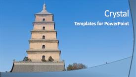  Presentation with vietnam culture pagoda - Beautiful PPT layouts featuring tang dynasty - giant wild goose pagoda is backdrop and a teal colored foreground