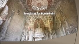  Presentation with china - Beautiful theme featuring tang dynasty - longmen grottoes luayang henan china backdrop and a violet colored foreground