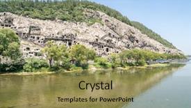  Presentation with philippines china flags - Slide set enhanced with tang dynasty - longmen grottoes luayang henan china background and a yellow colored foreground