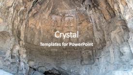  Presentation with indo china history maps - Presentation featuring tang dynasty - longmen grottoes luayang henan china background and a coral colored foreground