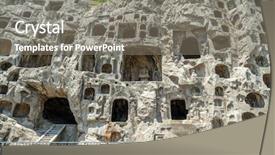  Presentation with china - Presentation enhanced with tang dynasty - longmen grottoes luayang henan china background and a gray colored foreground