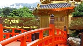  Presentation with hong kong finance - Presentation enhanced with tang dynasty - pavilion of absolute perfection background and a  colored foreground