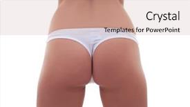  Presentation with body - Presentation theme enhanced with tangan - back of female body isolated background and a soft green colored foreground