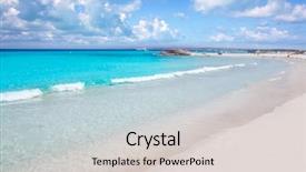  Presentation with turquoise beach - Presentation theme having tangan - illetes formentera east tanga beach background and a lemonade colored foreground