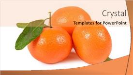  Presentation with green leaves - Amazing PPT layouts having tangerine-or-clementine-at-green backdrop and a yellow colored foreground