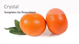  Presentation with green leaves - Slide deck consisting of tangerine-or-clementine-at-green background and a sky blue colored foreground