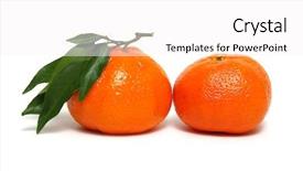  Presentation with green leaf - Amazing slide set having tangerine or clementine with green backdrop and a  colored foreground