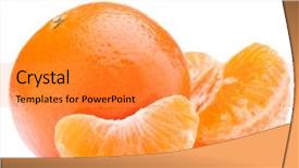  Presentation with fruit - Colorful PPT layouts enhanced with tangerine or mandarin fruit isolated backdrop and a gold colored foreground