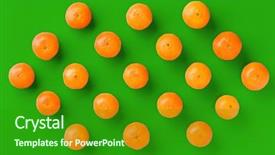  Presentation with pop art - Colorful slides enhanced with tangerine or mandarin on green backdrop and a forest green colored foreground