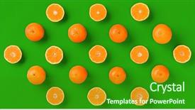  Presentation with pop art - Presentation theme having tangerine or mandarin on green background and a forest green colored foreground
