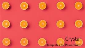  Presentation with living coral - Presentation theme with tangerines - fruit pattern of fresh orange background and a red colored foreground