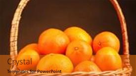  Presentation with wooden - Presentation design with tangerines-in-a-beautiful-basket background and a gold colored foreground