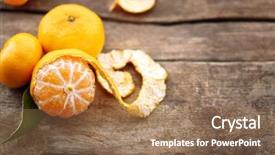  Presentation with old wooden table food - Colorful theme enhanced with tangerines on old wooden table backdrop and a coral colored foreground