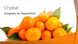  Presentation with leaves - PPT theme consisting of tangerines-with-leaves-isolated background and a white colored foreground