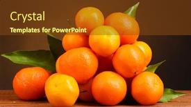  Presentation with leaves - Amazing presentation theme having tangerines-with-leaves-on-wooden backdrop and a tawny brown colored foreground