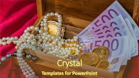  Presentation with jewelry gold - Amazing theme having tangible property - gold and jewelry backdrop and a  colored foreground