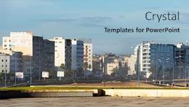  Presentation with tangier - Slide deck featuring tangier-city-and-port-coastal background and a light blue colored foreground