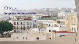  Presentation with tangier - PPT layouts enhanced with tangier-city-and-port-coastal background and a sky blue colored foreground