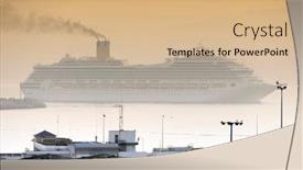  Presentation with tangier - Slide deck with tangier-city-and-port-coastal background and a coral colored foreground