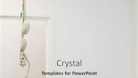  Presentation with office - Colorful PPT theme enhanced with tangled-hanging-from-office-ceiling backdrop and a light gray colored foreground