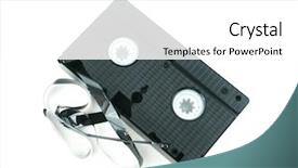  Presentation with tape - PPT theme consisting of tangled movie - old vcr tape background and a white colored foreground