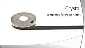  Presentation with barricade tape red and white - Colorful presentation enhanced with tangled movie - video tape reel on white backdrop and a white colored foreground