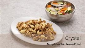  Presentation with korean - Slide deck with tangsuyuk-is-a-popular-korean background and a  colored foreground