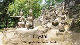  Presentation with magic garden - Audience pleasing slides consisting of tanim magic buddha garden koh samui island thailand backdrop and a coral colored foreground