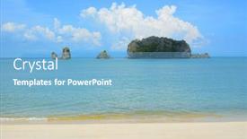  Presentation with malaysia - Beautiful presentation theme featuring tanjung rhu beach langkawi island malaysia backdrop and a light blue colored foreground