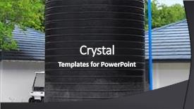  Presentation with storage tank - Presentation theme having supply vessel - tank for water storage background and a dark gray colored foreground