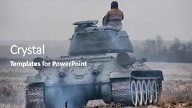  Presentation with second world war - Beautiful presentation theme featuring tank from the second world backdrop and a gray colored foreground