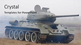  Presentation with second world war - Colorful theme enhanced with tank from the second world backdrop and a light gray colored foreground