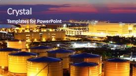  Presentation with terminal - Amazing slides having oil tank in cargo service backdrop and a coral colored foreground