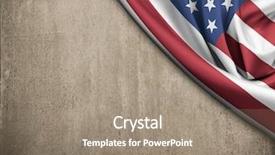  Presentation with usa flag - Slides having tank metal armor with usa background and a gray colored foreground