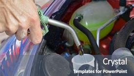  Presentation with windshield - Theme having tank of windshield washer fluid background and a ocean colored foreground